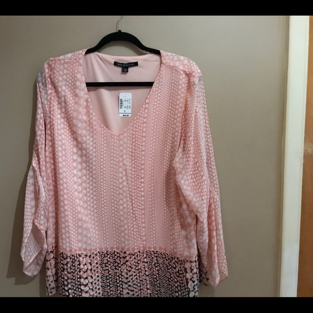 Zac & Rachel Shirt with 3/4 Set-In Tie Sleeves XL